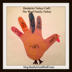 Handprint Turkey Craft - The Word Family Turkey