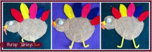 Fall Classroom Crafts for Kids - Burlap Turkeys