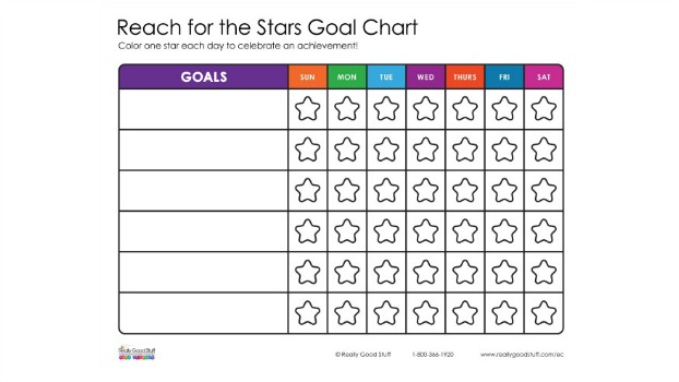 Reach for the Stars Printable Goal Chart for Preschoolers