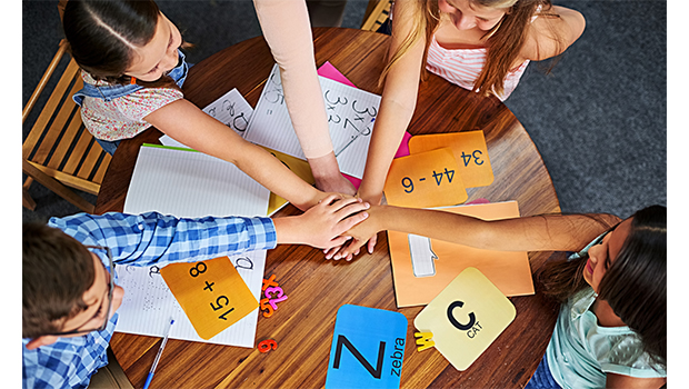 small groups of students